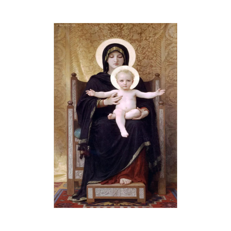 The Seated Madonna (Madone Assise) by William-Adolphe Bouguereau - Wrapped Canvas Painting