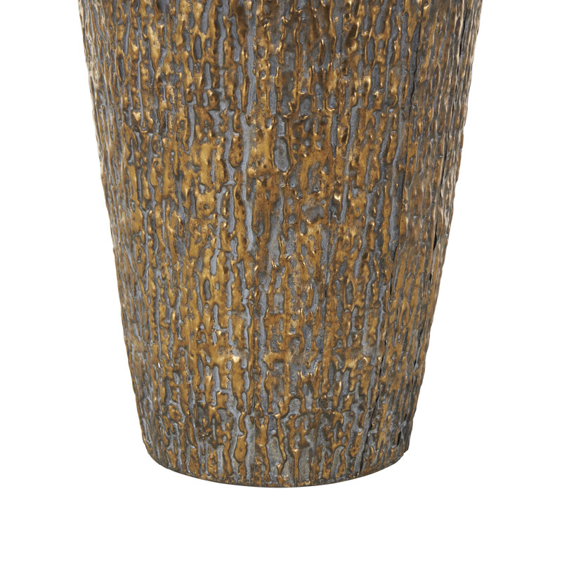 Cole And Grey Metal Tapered Textured Floor Abstract Vase With Gray Backing
