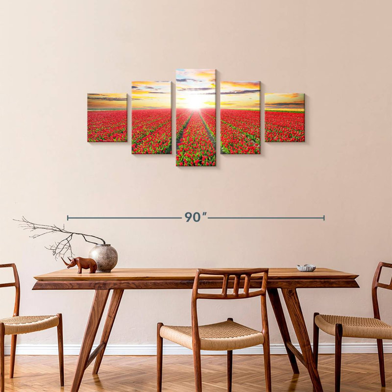 Tulip Field Sunshine, 34" H x 74" W