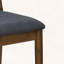 Tabouret de comptoir d'intérieur rembourré en bois avec finition noyer, revêtement gris anthracite et corde noire, ensemble de 2