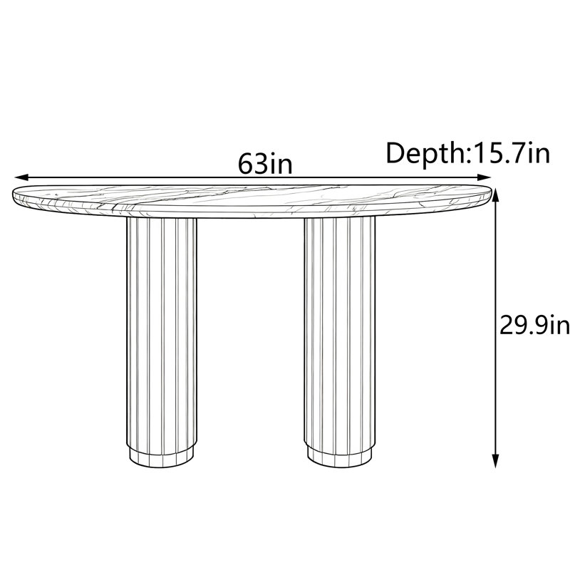 Console d'entrée Mid-Century, 29.9" H x 63" W x 15.7" D