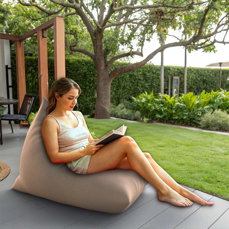 Outdoor Bean Bag Lounger Cover (Bag Only), Beige Polypropylene/Olefin, 129.5cm H x 129.5cm W x 170.2cm D