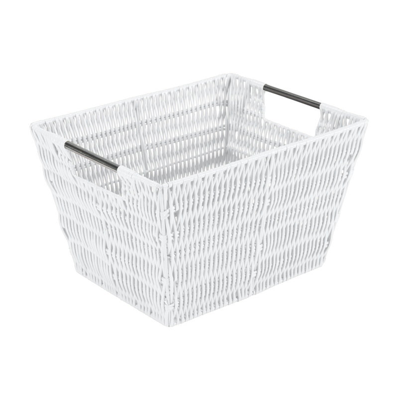 Simplify Plastic Box, White, 8" H x 10" W x 12" D