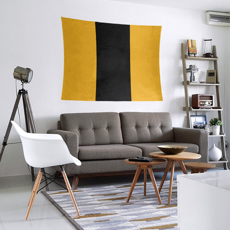 Tapisserie de polyester Pittsburgh, H 27,5 po x l 37,5 po, Pittsburgh Gold / noir / Pittsburgh Gold