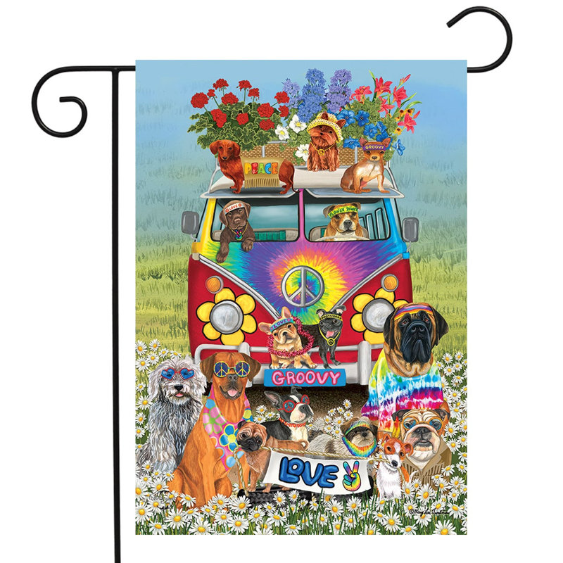 Drapeau de jardin Groovy Pups Spring