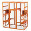 5 perchoirs, 2 condos pour chat en orange dynamique - Porte verrouillable pour garder les animaux de compagnie actifs grand abri énergique