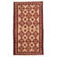 Tapis brun clair / rouge en laine noué à la main