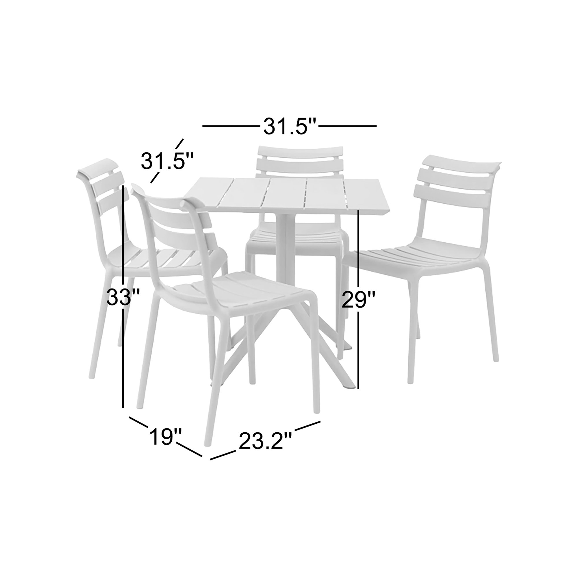 Centreville 4 Person Dining Set, Balck