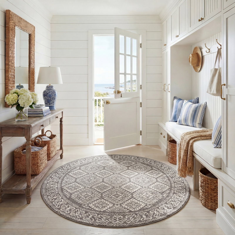 Tapis de performance du sud-ouest Tulum, Rond 6 pi 7 po
