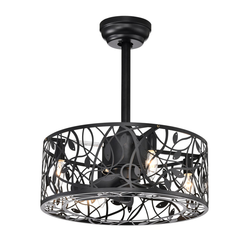 18'' Decor Forward Reverse 5 Blades Ceiling Fan Lamps,  Industrial Style Vintage Fan Ceiling Fan With 3 Speeds Adjustable For Living Room, Bedroom, Kitchen