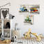 Ensemble d'art mural sur toile 3 pièces Dino Construction Zone, design par Susan Arnot