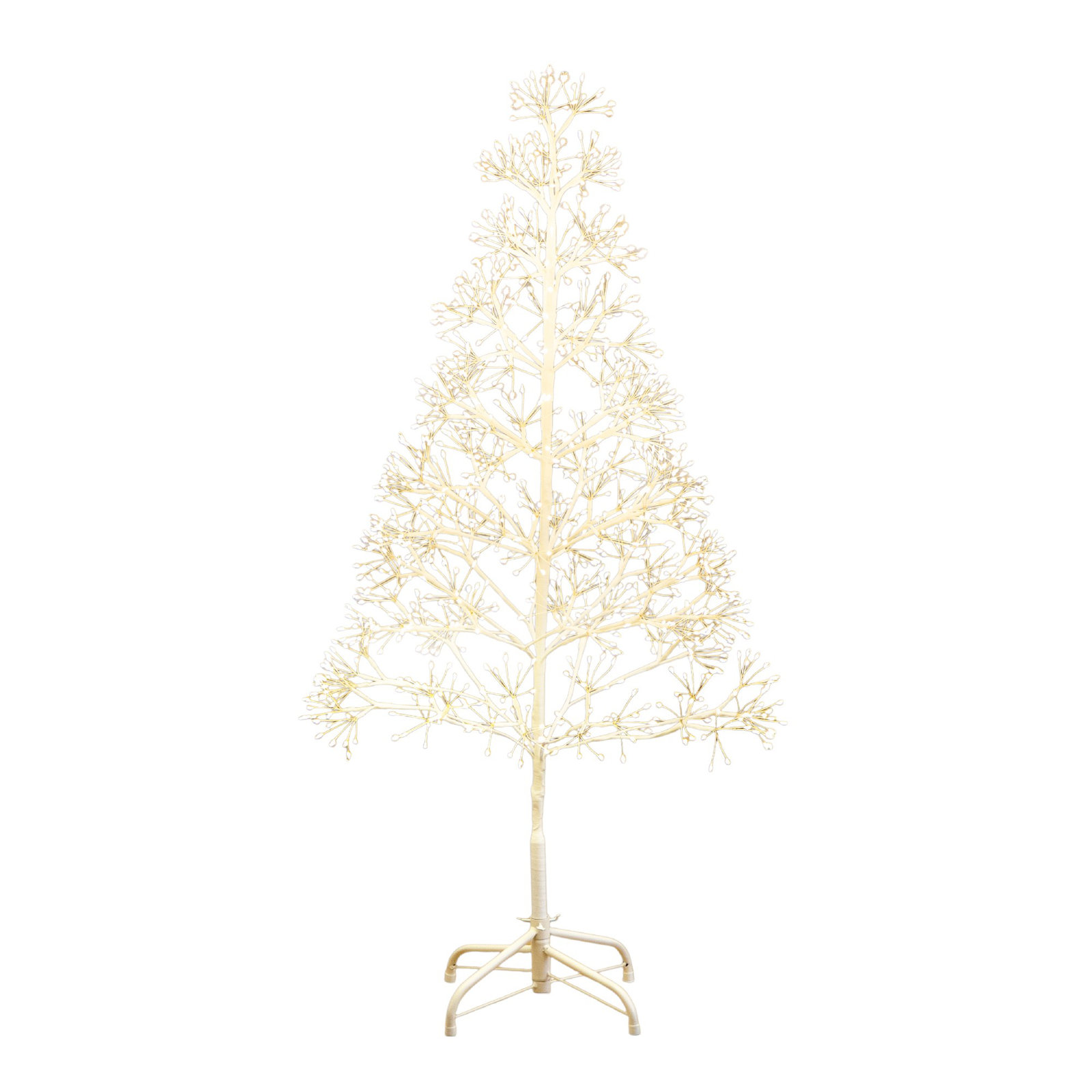 6Ft. Pre-Lit Artificial White Starburst Tree With 1680 Fairy Warm White LED Lights, 4" H x 24" W x 14" D