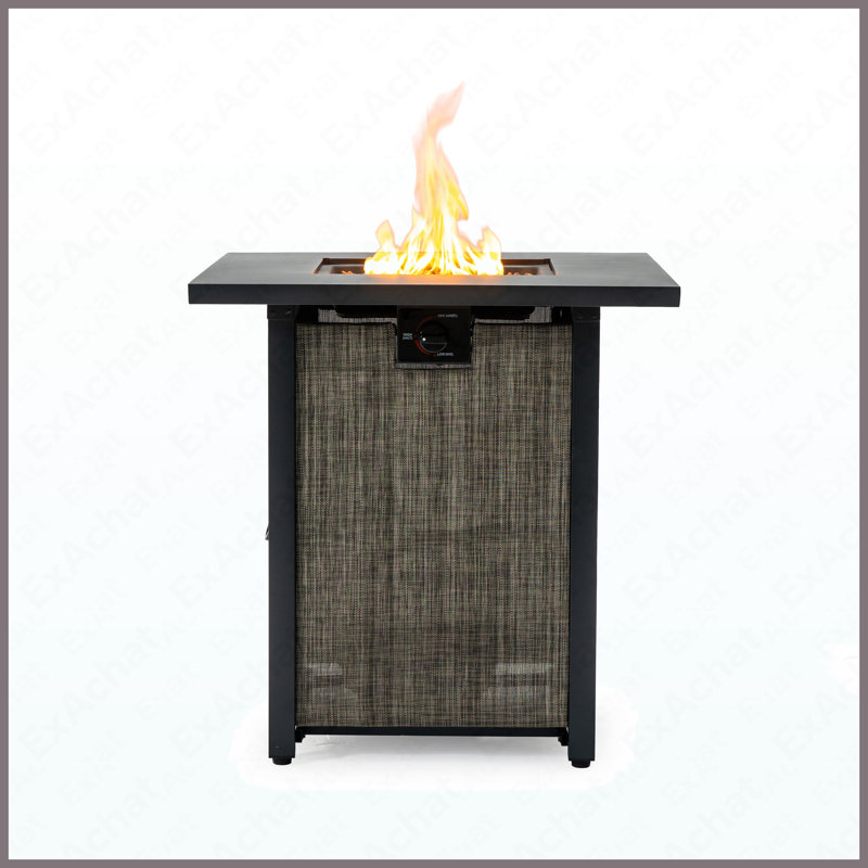 Rectangular Steel Propane Fire Pit Table 40000 BTU For Outdoor Patio Garden Backyard