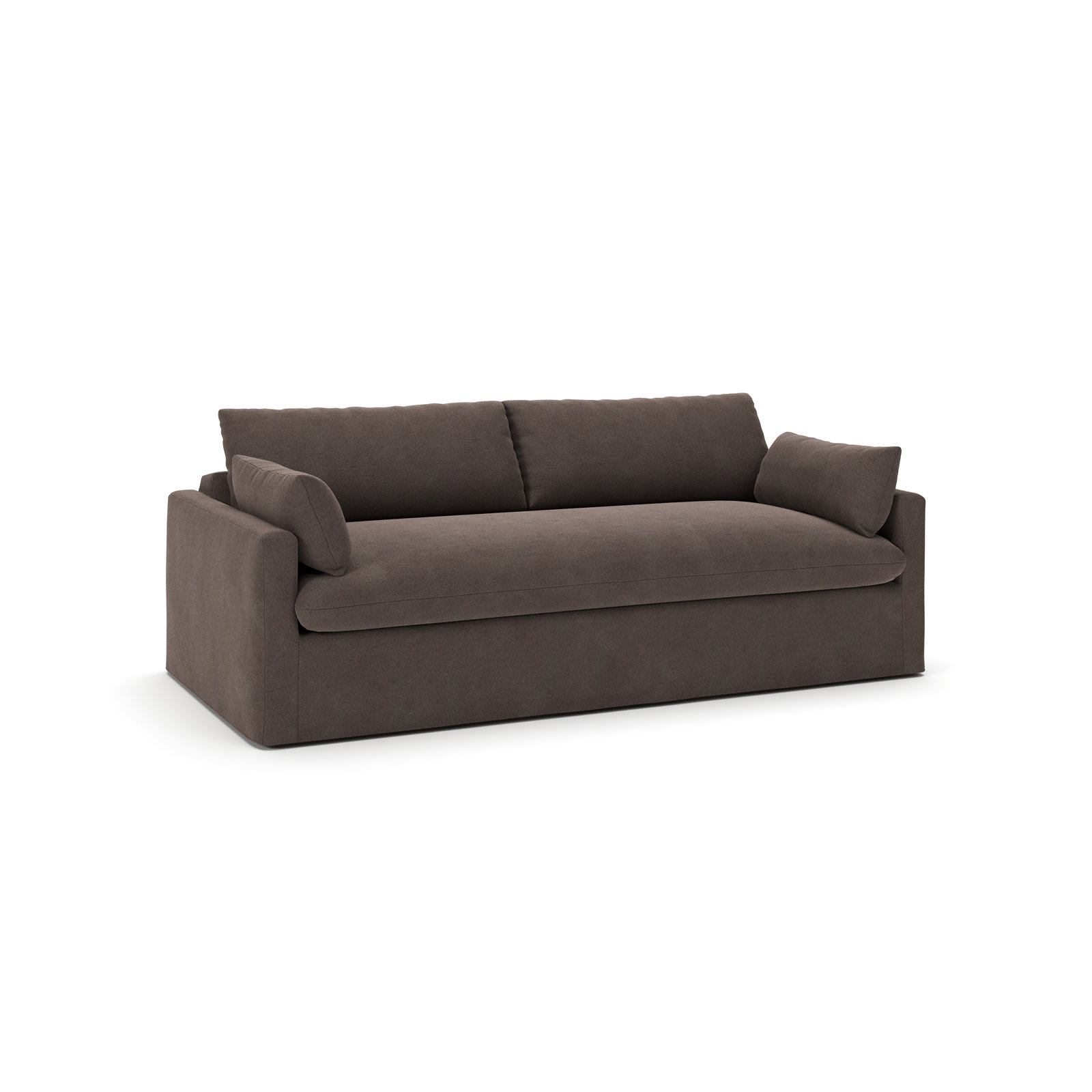 Luna 90" Cotton Sofa Bed, Bella Ash Performance Velvet