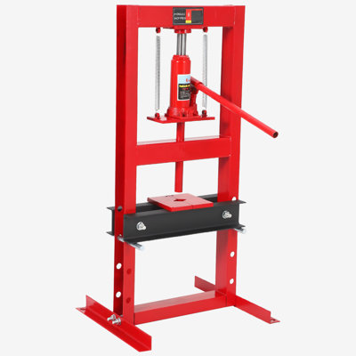 Presse d'atelier hydraulique de 6 tonnes, presse de plancher de garage à cadre en H réglable avec 2 plaques de presse, cric de bouteille et soupape de surpression