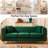 3-Seater Velvet Sofa, Chesterfield Upholstered Couch With Rolled Arms, Gold Trim & Solid Wood Legs, Removable Cushions For Living Room-2005623848
