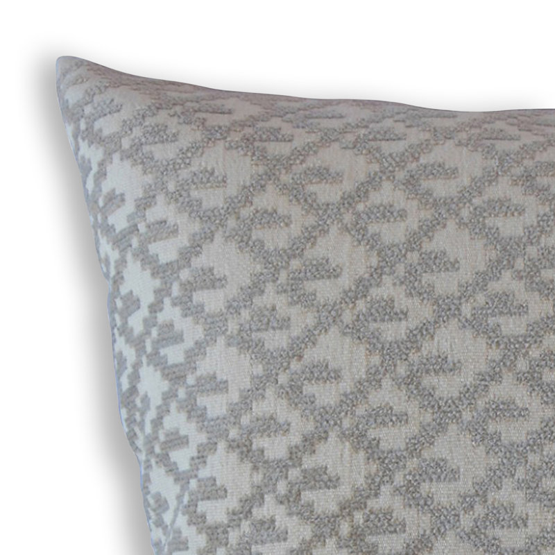 Oreiller Tadewi Crewel, 12 po x 18 po, Bleu / blanc, Coussin lombaire