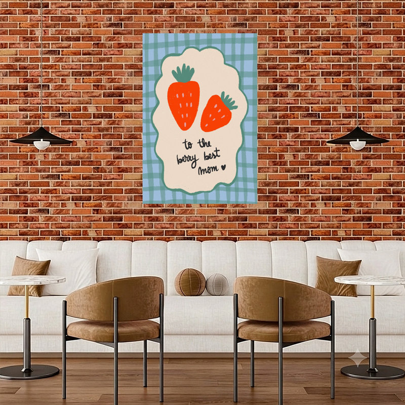 «Berry Best Mom», art mural contemporain, 48" H x 32" W