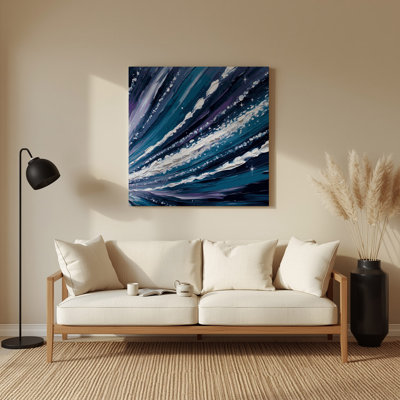SciFi Comet tail streaming through space Blue Metal Wall Art