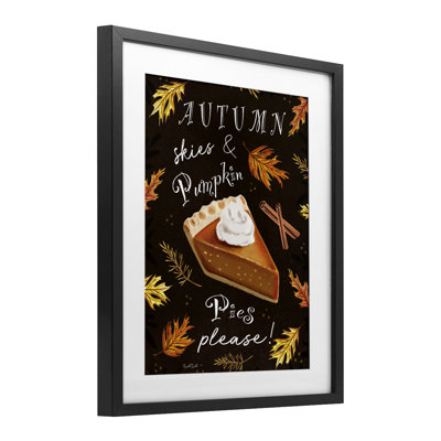 «Autumn Skies & Pumpkin Pies», reproduction sous verre encadrée, conception par Elizabeth Tyndall