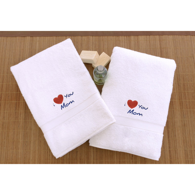 Ensemble 2 pièces de serviettes de bain en coton 100% MOM & Dad
