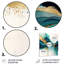 Décoration murale moderne bleu sarcelle, doré et blanc Expression abstraite II-87838660