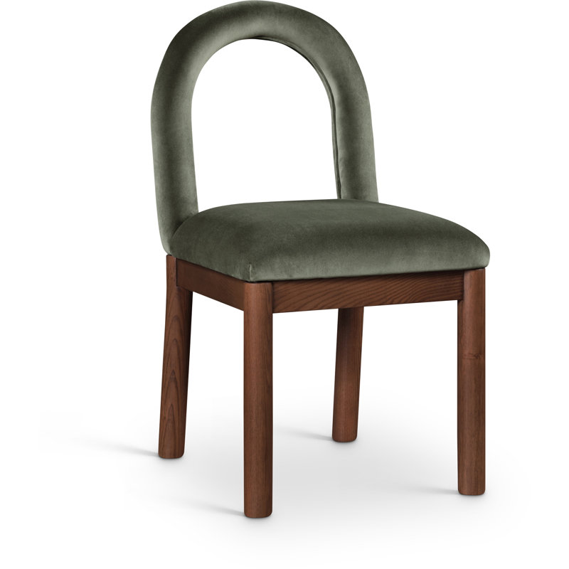 Chaise Macleod, Velours vert, Brun