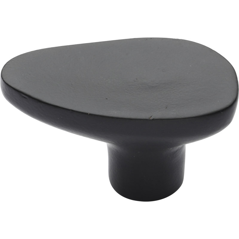 Organic Oblong Cabinet Knob, Matte Black