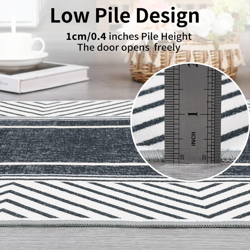 Tapis moderne à bordure lavable