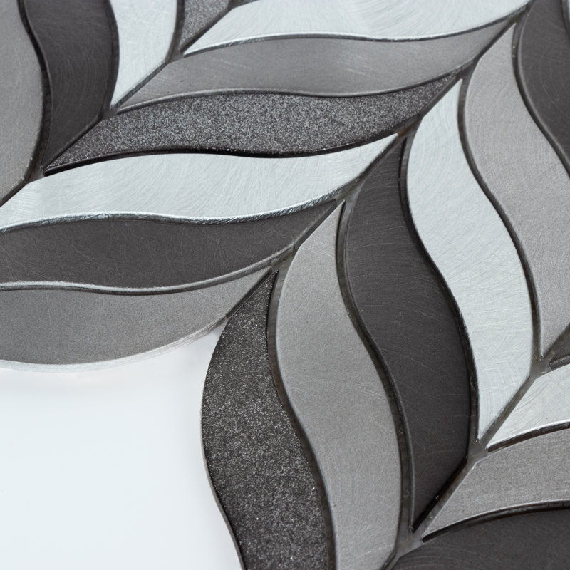 Twilight 1" x 5" Aluminium Novelty Mosaic Tile, Silver/Gray