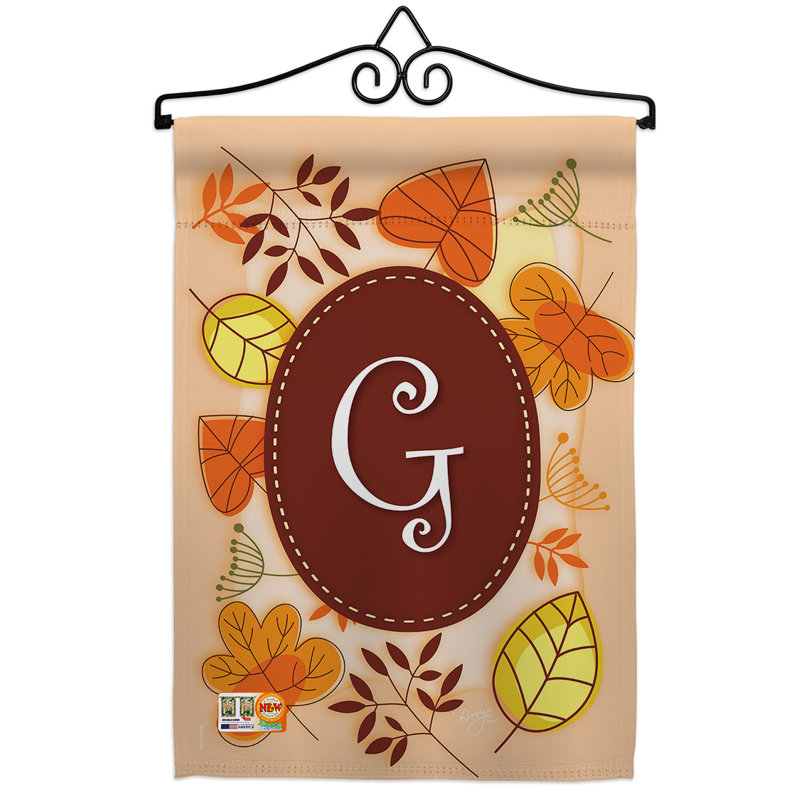 Autumn N Initial 2-Sided Polyester 18.5 x 13 in. Flag Set, G