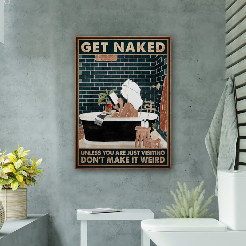 Fille lisant un livre dans le bain - Get Nude Gallery, toile tendue - décor de salle de bain et de lessive, décor de salle de bain noir et brun