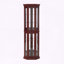 Vitrine de coin avec lumières et tablettes réglables en verre