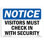 Visitors Must Check in with Security Sign