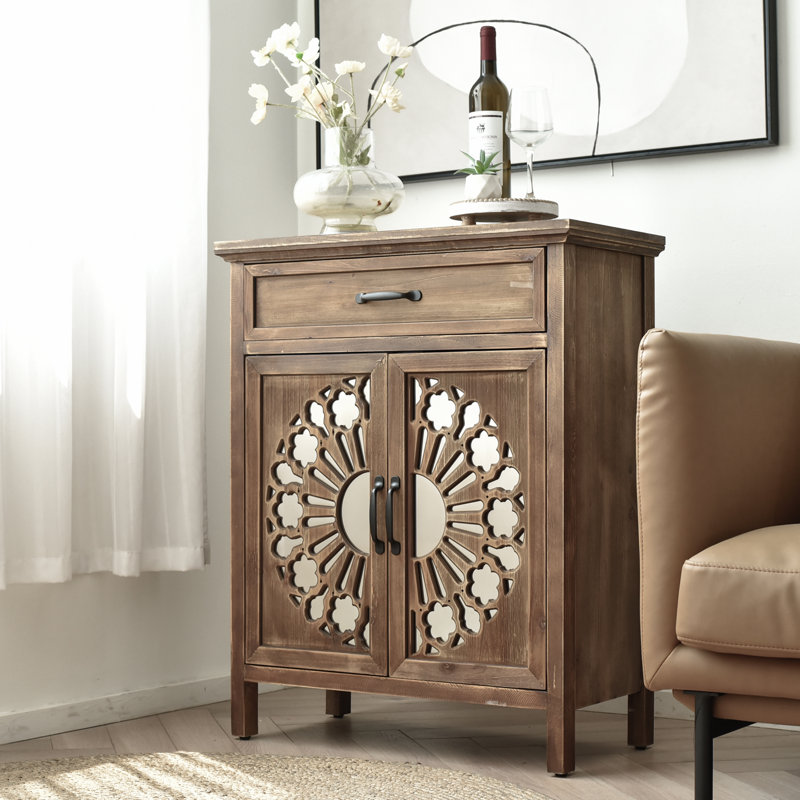 Mirrored Accent Cabinet with Drawer