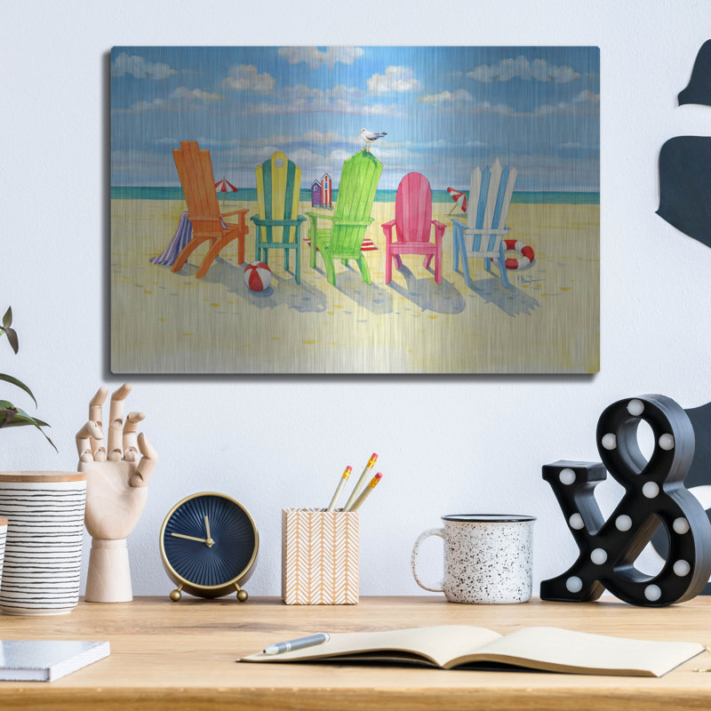 «Brighton Beach Chairs» par Paul Brent, H 12 po x l 16 po
