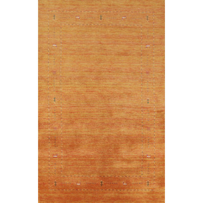 Tribal Orange Gabbeh Indian Area Rug