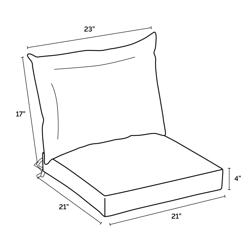 ARDEN 1 - Piece Outdoor Seat/Back Cushion, Blue