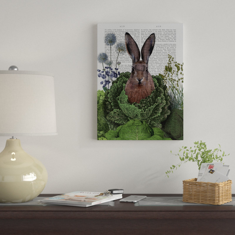 «Cabbage Patch Rabbit Text 1», reproduction d'impression sur toile tendue, H 47 po x l 35 po x P 2 po