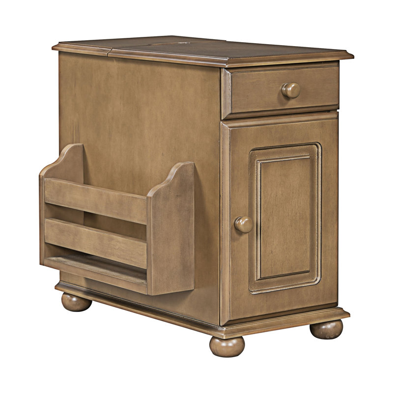 Table d'appoint à canapé avec canapé et ports USB, Brun