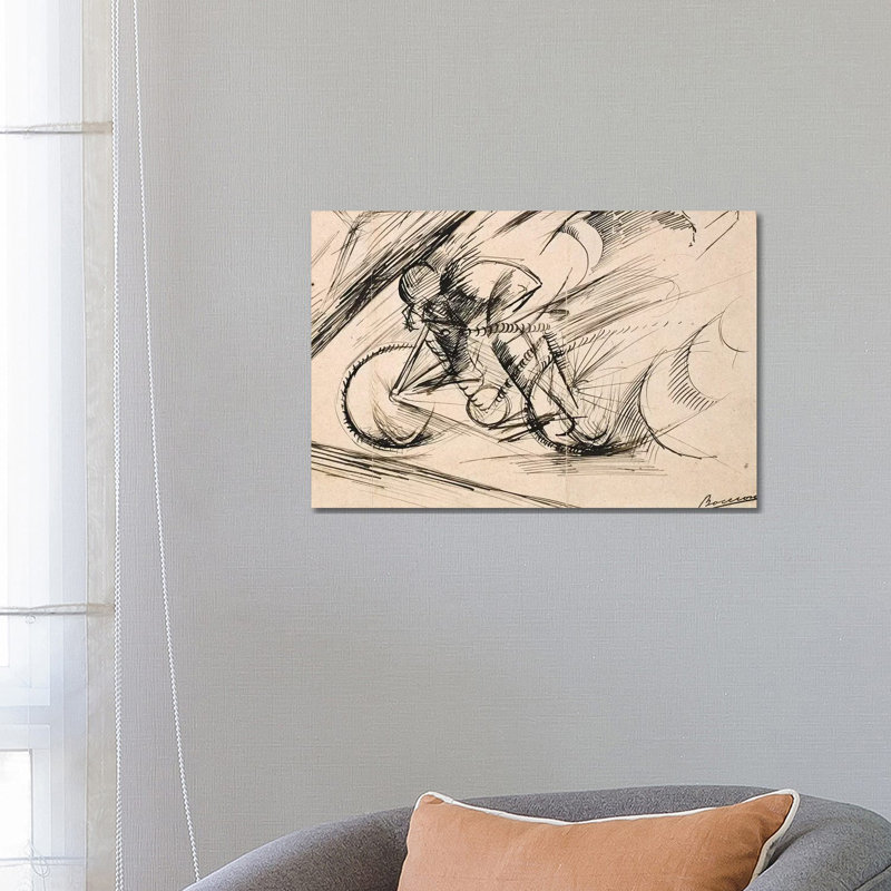 Dynamism Of A Cyclist, 1913 by Umberto Boccioni - Wrapped Canvas Gallery-Wrapped Canvas Giclée