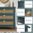 3 Drawer Accent Cabinet, Rattan Chest Drawers, Storage Dresser with Golden Metal Handles-433480613