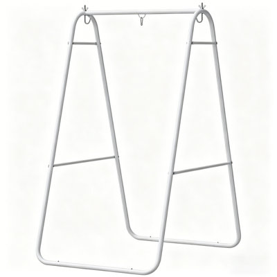 Support à œuf en acier massif 52 po x 40,9 po x 72 po, support de chaise hamac blanc