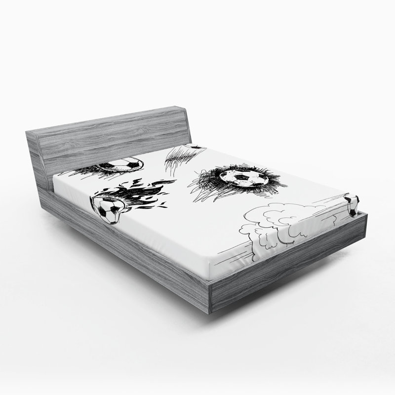 Ensemble de 2 drap-housse de football Ambesonne, Drap-housse très grand californien
