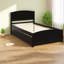 Lits simples avec rangement peu encombrants, bois espresso, conception moderne pour un usage familial