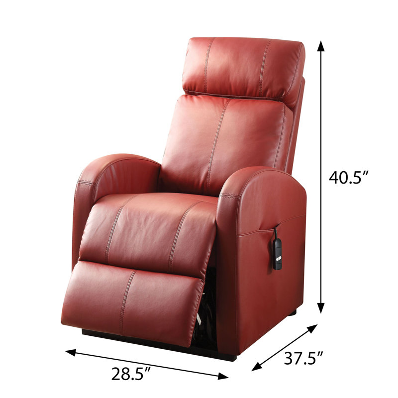 Fauteuil inclinable électrique Minocqua, Similicuir rouge