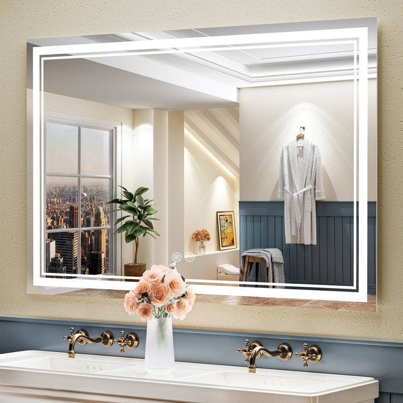 Jayce LED Vanity Mirror with Memory Function, 3 Colour Temperatures & Dimmable Light, Anti-fog Tempered Glass ETL Listed Mirror
