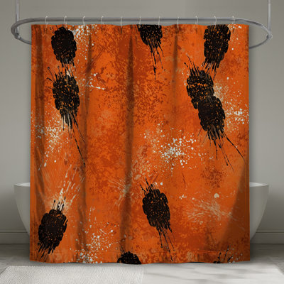 Rideaux de douche orange et noir
