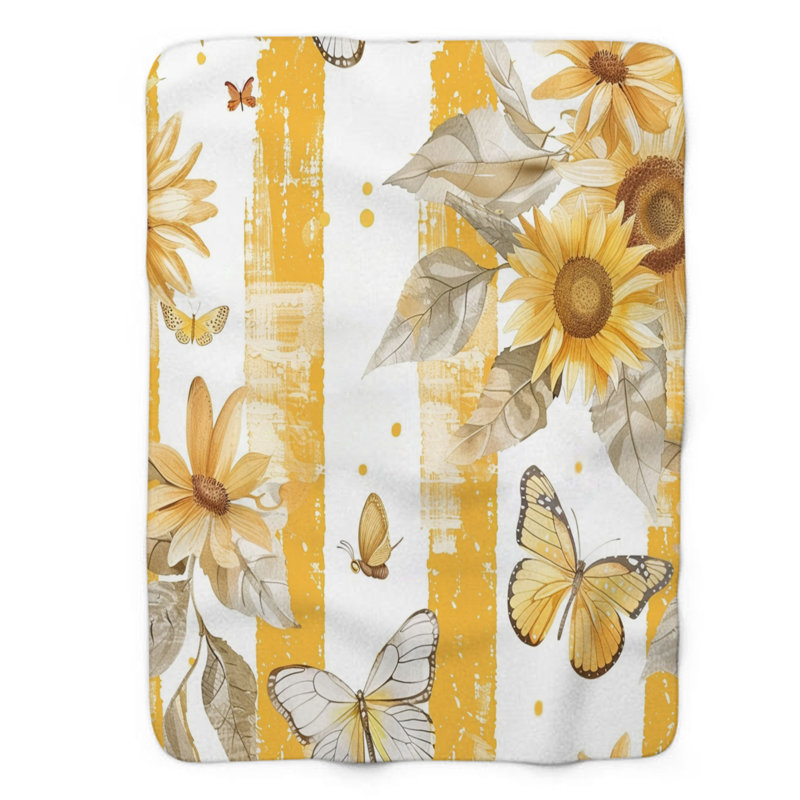 Sunshine Blooms - 1 pièce Sherp Premium Couverture WB_FL_100624_0125, L 50 po x L 60 po