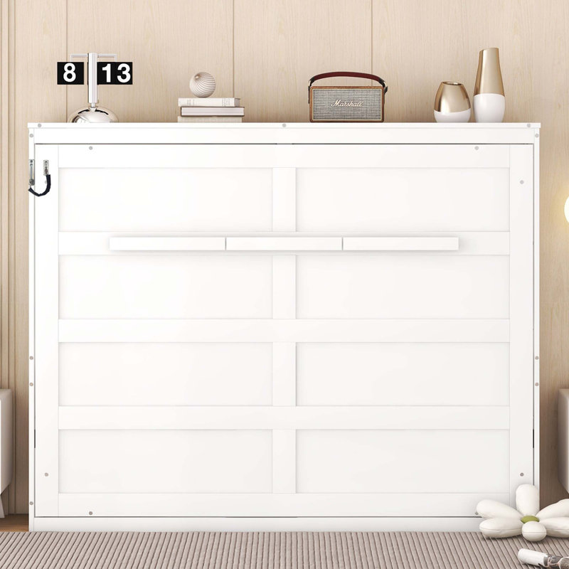 Lit escamotable double pleine grandeur, Lit double, Blanc